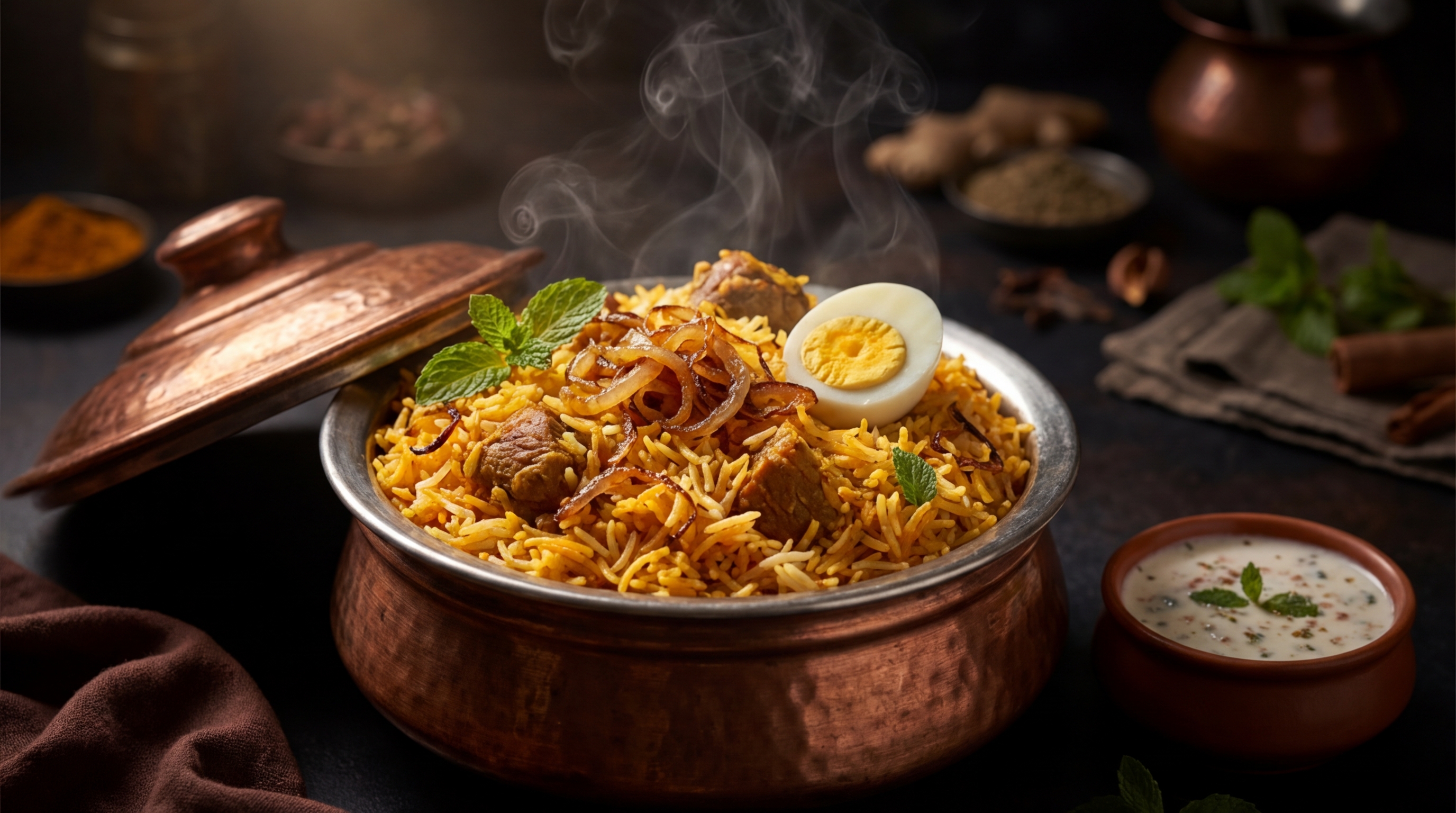 Steaming Dum Biryani